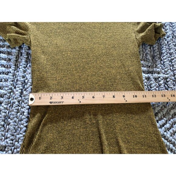 Forever 21 Short Knit Dress mustard/black Heathered SZ M - Picture 7 of 10